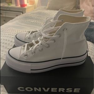 White Hightop Platform Converse